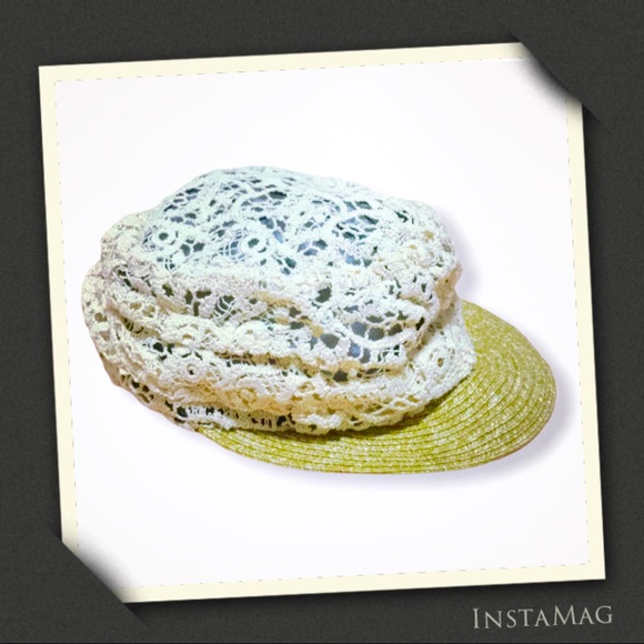 GRACE Lace Crochet Newspaper Boy Cap - Picture 1 of 9